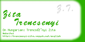 zita trencsenyi business card